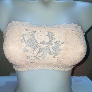 * Victoria secret bralette large lace detail strapless non slip strip